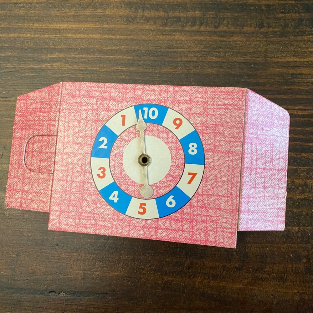Vintage Password Game Cardboard Spinner Replacement Part Pink Numbers 1-10 1960s